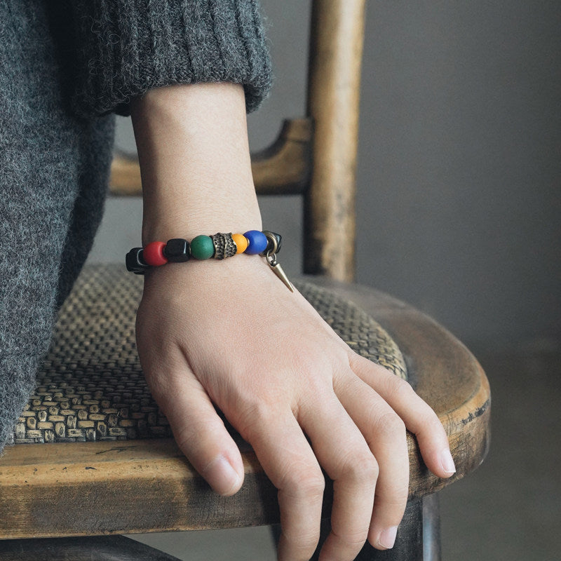 Serene Lucky | "Timeless Harmony" Ebony Wood, Agate & Liuli Art Glass Talisman